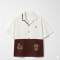 FabLux Two-Tone Floral Cuban Shirt